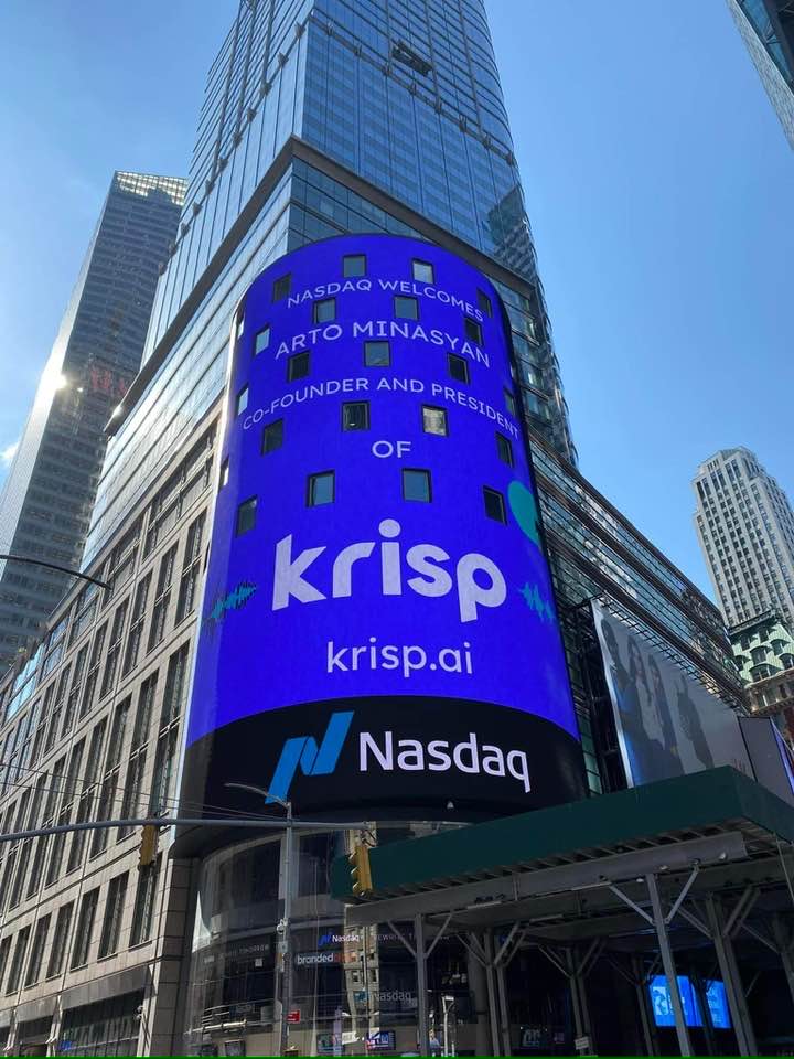 Նյու Յորքի Թայմսի հրապարակում NASDAQ-ը ներկայացրել է հայկական Krisp-ը 1 Նյու Յորքի Թայմսի հրապարակում NASDAQ-ը ներկայացրել է հայկական Krisp-ը